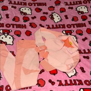 Pink orange Athletic sweater legging Set